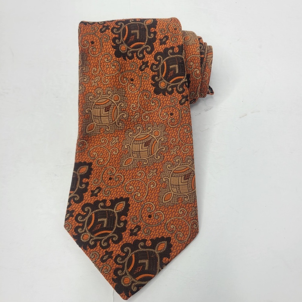 Vintage Omega Textured Polyester Medallion Abstract Tie Mod Retro Wide‎ 60s 70s